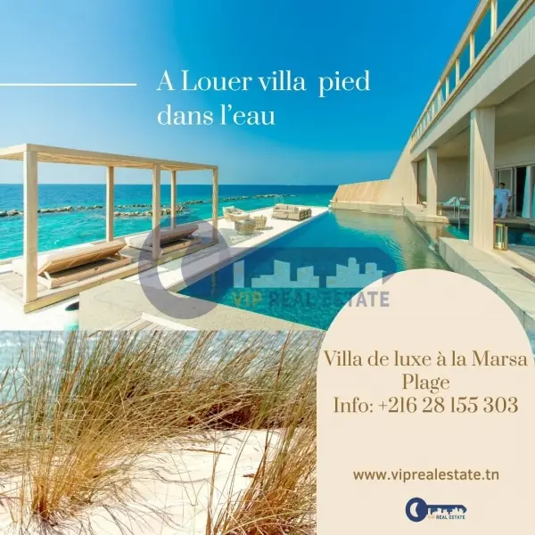 Location d'une Villa de luxe pied dans l'eau à la Marsa